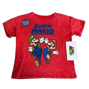 Super Mario Bros. Red Short Sleeve Crewneck Tee 18 Months New